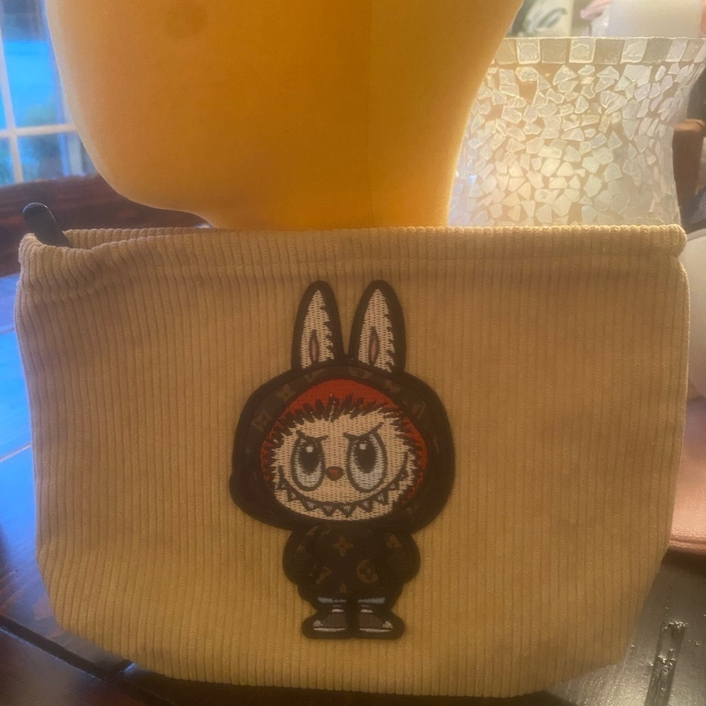 Tan Corduroy Bag With Bougie Labu Character